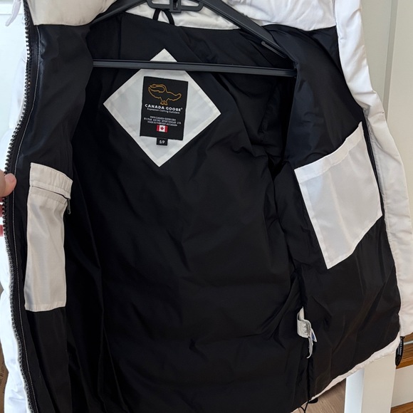 Canada Goose White Puffer Jacket with Fur Hood - Picture 7 of 9